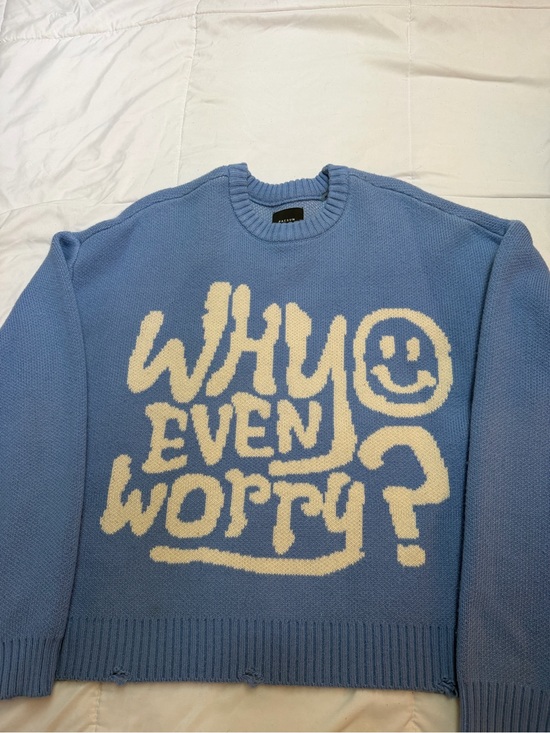 PacSun Other - PacSun Light Blue Crewneck Sweater with Cream Graphic